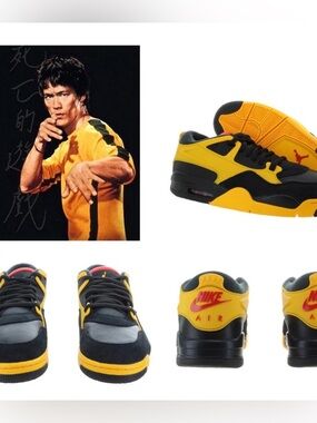 NEW Nike Air Jordan 4 RM ‘Bruce Lee’ Men's Shoes Black/Yellow FQ7939-007 Size 12
